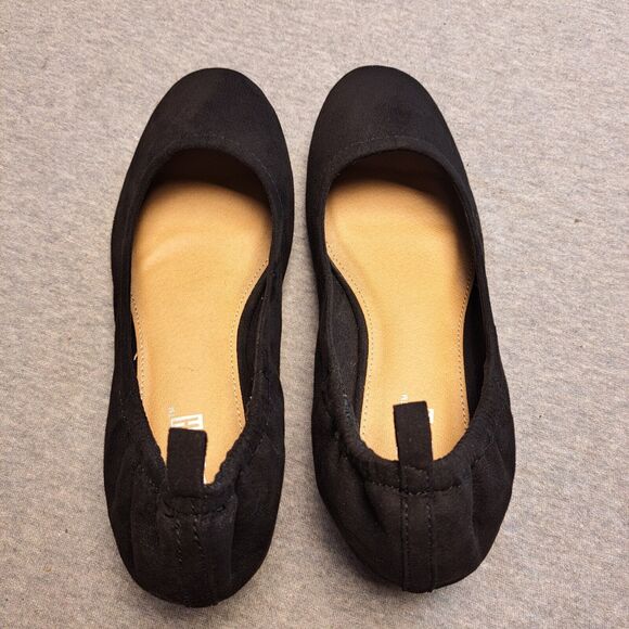 BRASH BLACK FAUX SUEDE LOW HEEL SHOES WOMENS SIZE 6 COMFY EVERYDAY WORK SLIP ON - Picture 4 of 9